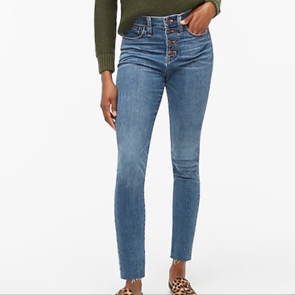 J. Crew 10” High-Rise button fly skinny